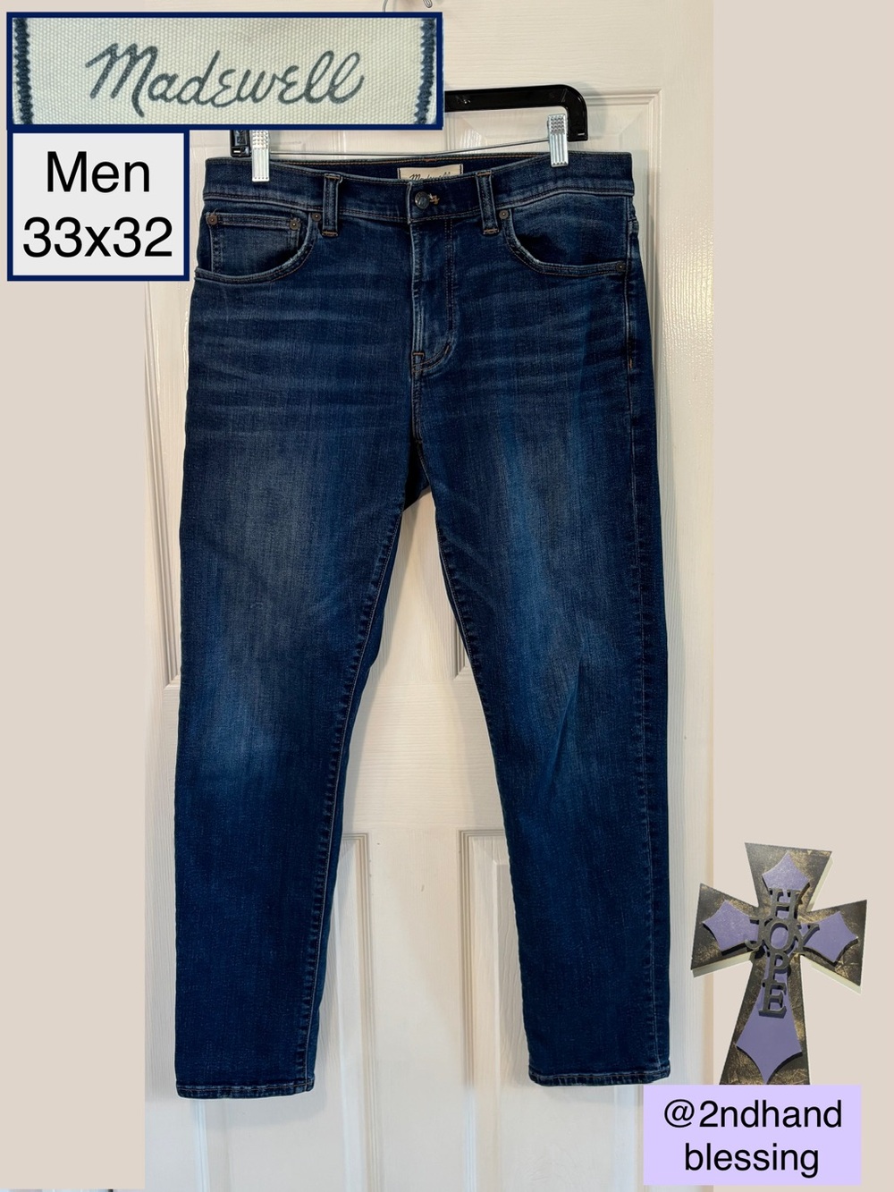Madewell Athletic Slim Men's Jeans Sz 33x32, Coolmax Denim, Dark Wash Whispers